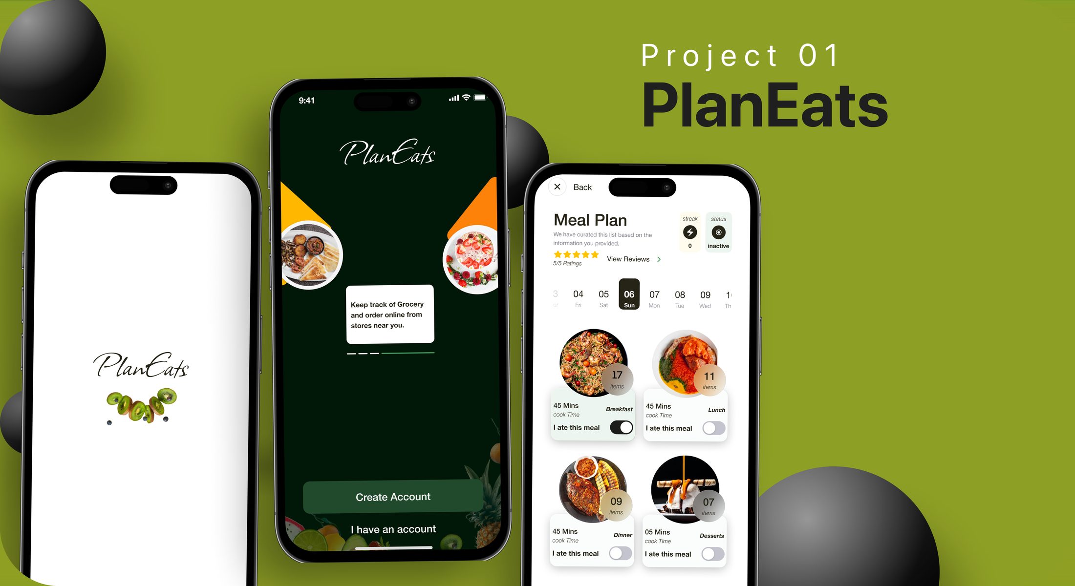 PlanEats app screens, desktop