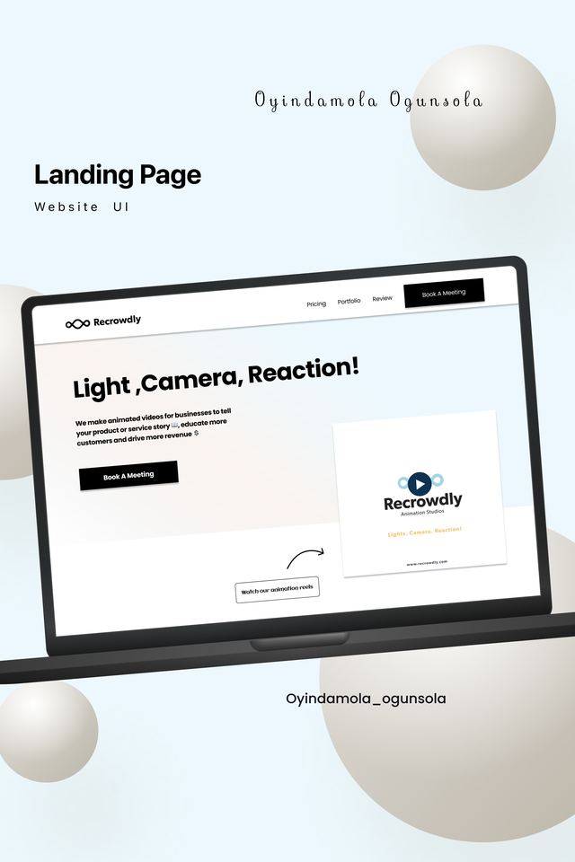UI design work sample