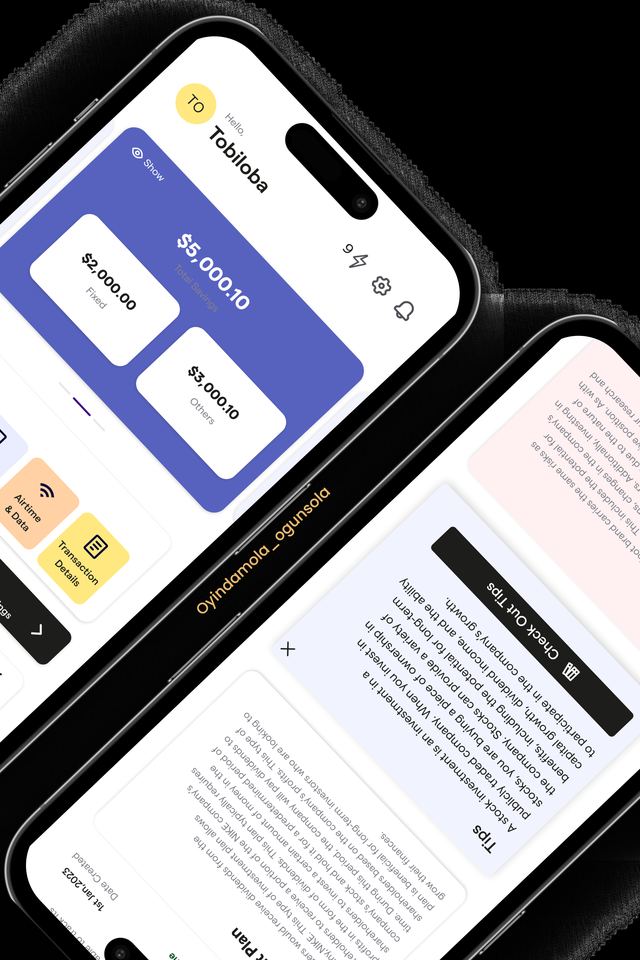 UI design work sample