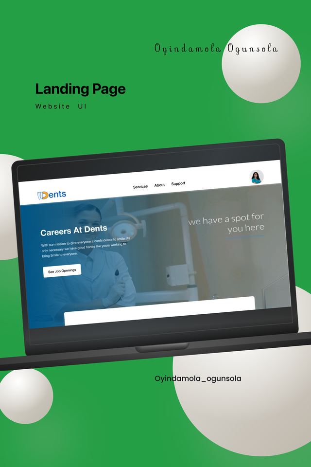 UI design work sample