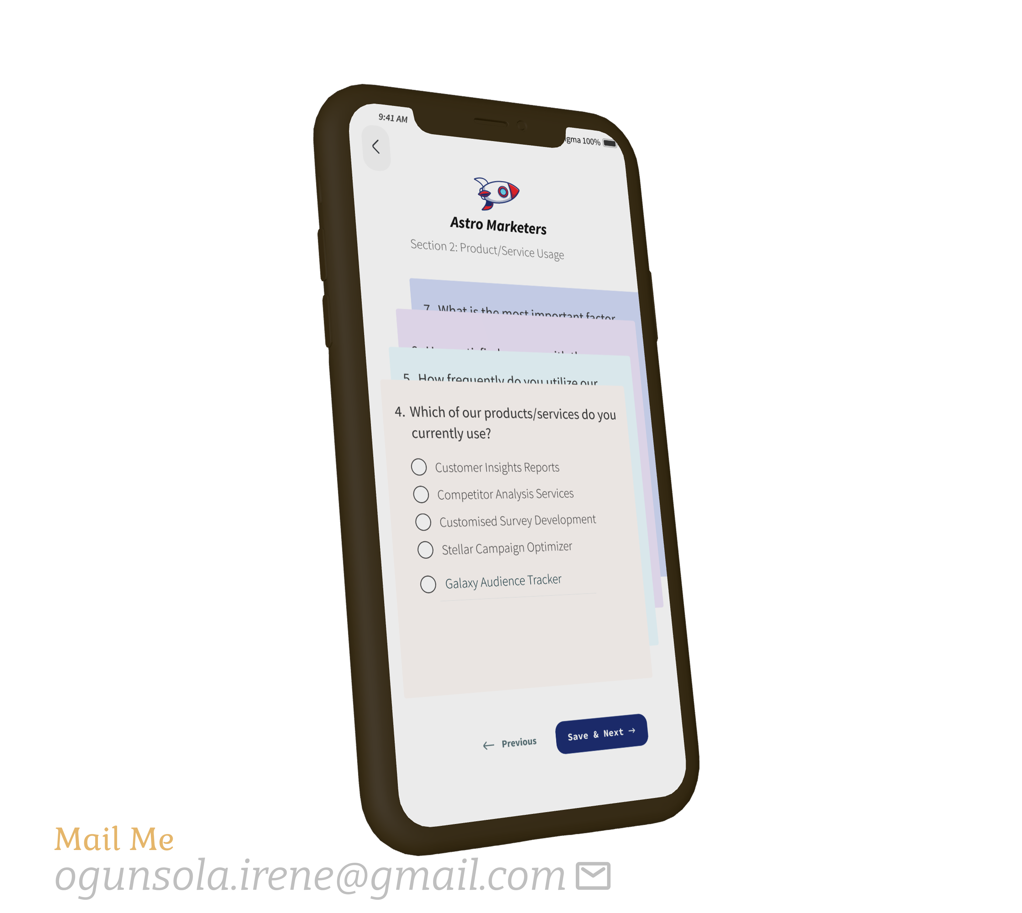 UI design work sample