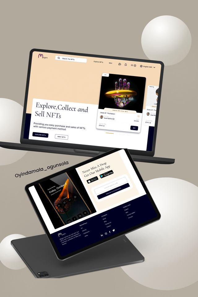 UI design work sample